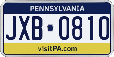 PA license plate JXB0810
