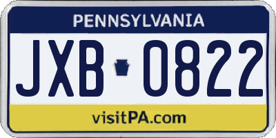 PA license plate JXB0822