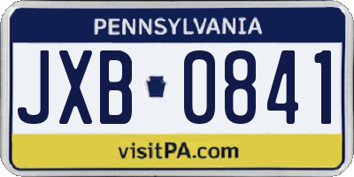 PA license plate JXB0841