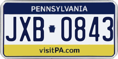PA license plate JXB0843