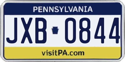 PA license plate JXB0844