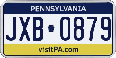 PA license plate JXB0879