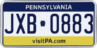 PA license plate JXB0883