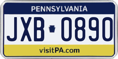 PA license plate JXB0890