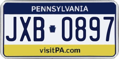 PA license plate JXB0897