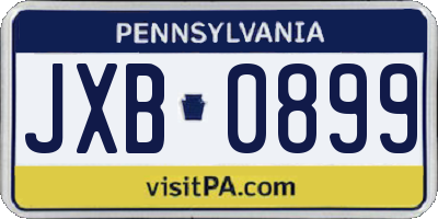PA license plate JXB0899