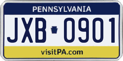 PA license plate JXB0901
