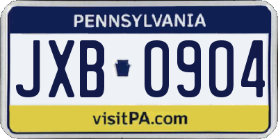 PA license plate JXB0904