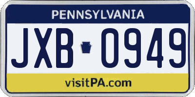 PA license plate JXB0949