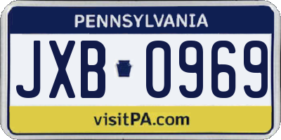 PA license plate JXB0969
