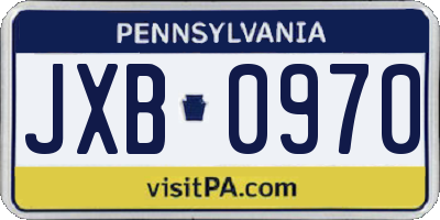 PA license plate JXB0970