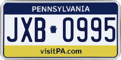 PA license plate JXB0995