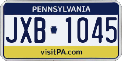 PA license plate JXB1045
