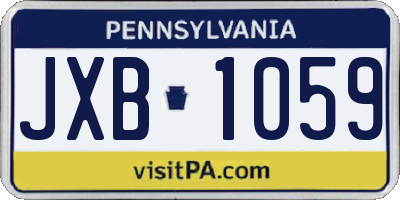 PA license plate JXB1059
