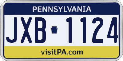 PA license plate JXB1124