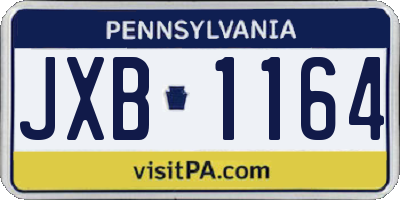 PA license plate JXB1164