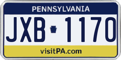 PA license plate JXB1170