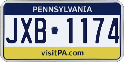 PA license plate JXB1174