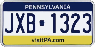 PA license plate JXB1323