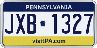 PA license plate JXB1327