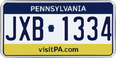 PA license plate JXB1334