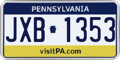 PA license plate JXB1353