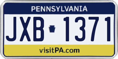 PA license plate JXB1371
