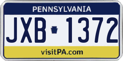 PA license plate JXB1372