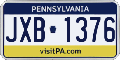 PA license plate JXB1376
