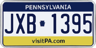 PA license plate JXB1395