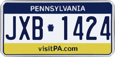 PA license plate JXB1424