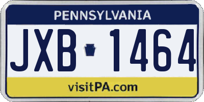 PA license plate JXB1464