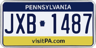 PA license plate JXB1487