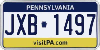 PA license plate JXB1497