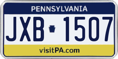PA license plate JXB1507