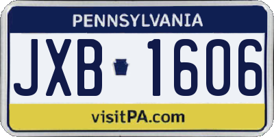 PA license plate JXB1606