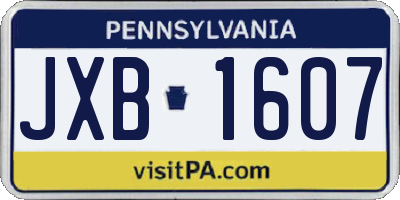 PA license plate JXB1607