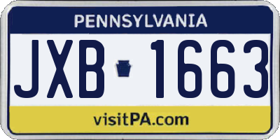 PA license plate JXB1663