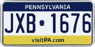 PA license plate JXB1676