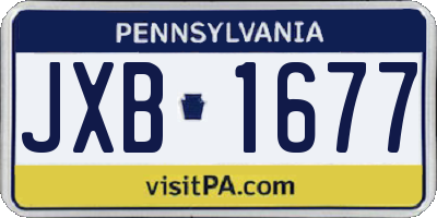 PA license plate JXB1677