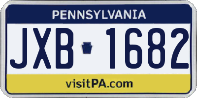 PA license plate JXB1682