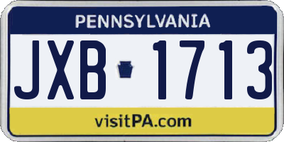 PA license plate JXB1713