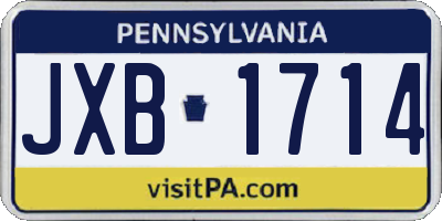 PA license plate JXB1714