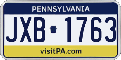 PA license plate JXB1763