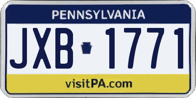 PA license plate JXB1771