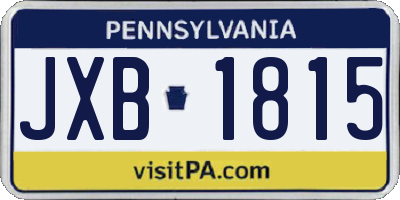 PA license plate JXB1815