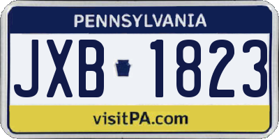 PA license plate JXB1823