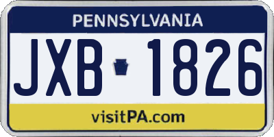 PA license plate JXB1826