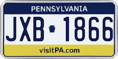 PA license plate JXB1866