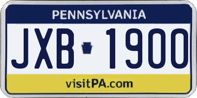 PA license plate JXB1900